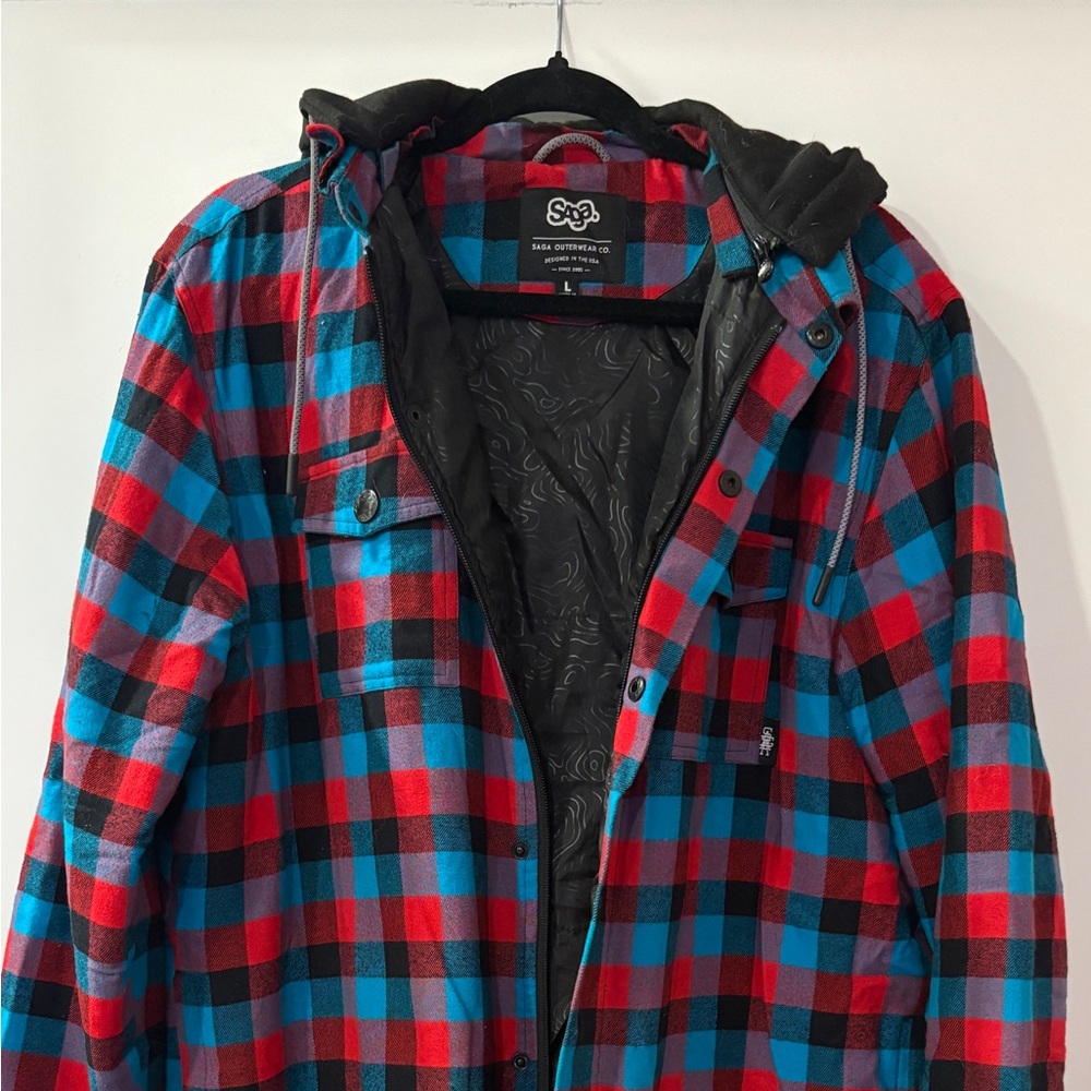 Men's Red and Blue Plaid Jacket